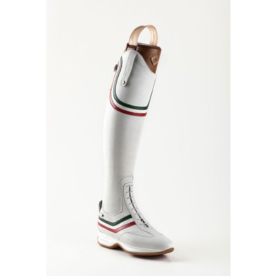 De Niro Boot Stivali inglesi in pelle con zip posteriore, allacciatura frontale e dettagli con bandiera Italia