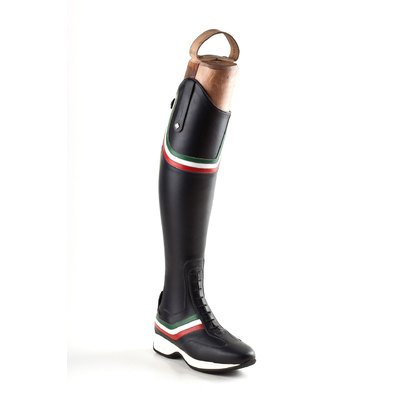 De Niro Boot Stivali inglesi in pelle con zip posteriore, allacciatura frontale e dettagli con bandiera Italiana