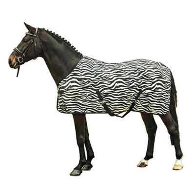 Hkm Sports Coperta antimosche -Zebra- con cinghie incrociate