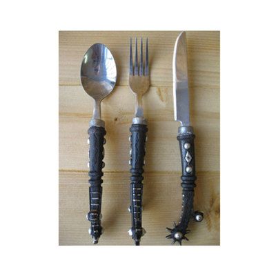 Magros Set di posate cucchiaio, forchetta e coltello in stile western