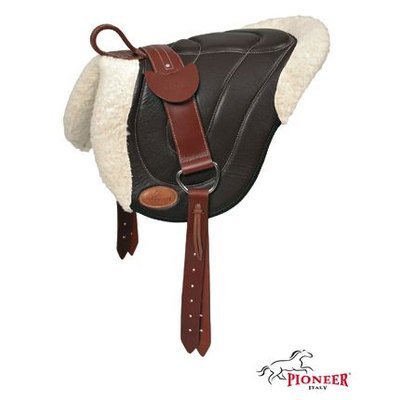 Pioneer Bareback sagomato versione americana in pelle e lana con imbottitura in ovatta completo di sottopancia