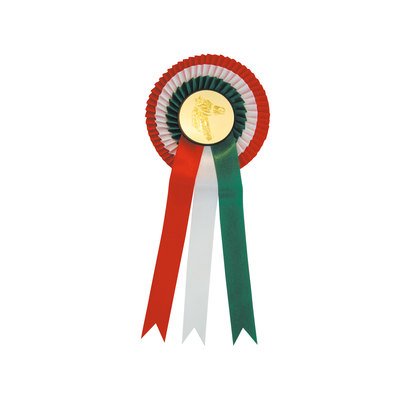 Umbria Equitazione Coccarda tricolore italiano con soggetto testa di cavallo