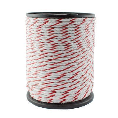 Umbria Equitazione Corda elettrica bianco/rossa High Quality da 6 mm, bobina da 200 metri