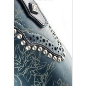 De Niro Boot Stivali inglesi in pelle con top America in vitello laserato con decorazione borchie