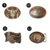Lakota Fibbia per cintura in metallo con colorazioni smaltate, modelli vari - ULTIMI PEZZI -