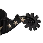 Umbria Equitazione Speroni western in ferro brunito con decorazione star lux
