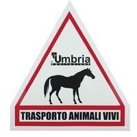 Cartello triangolare in plastica Trasporto animali vivi per van